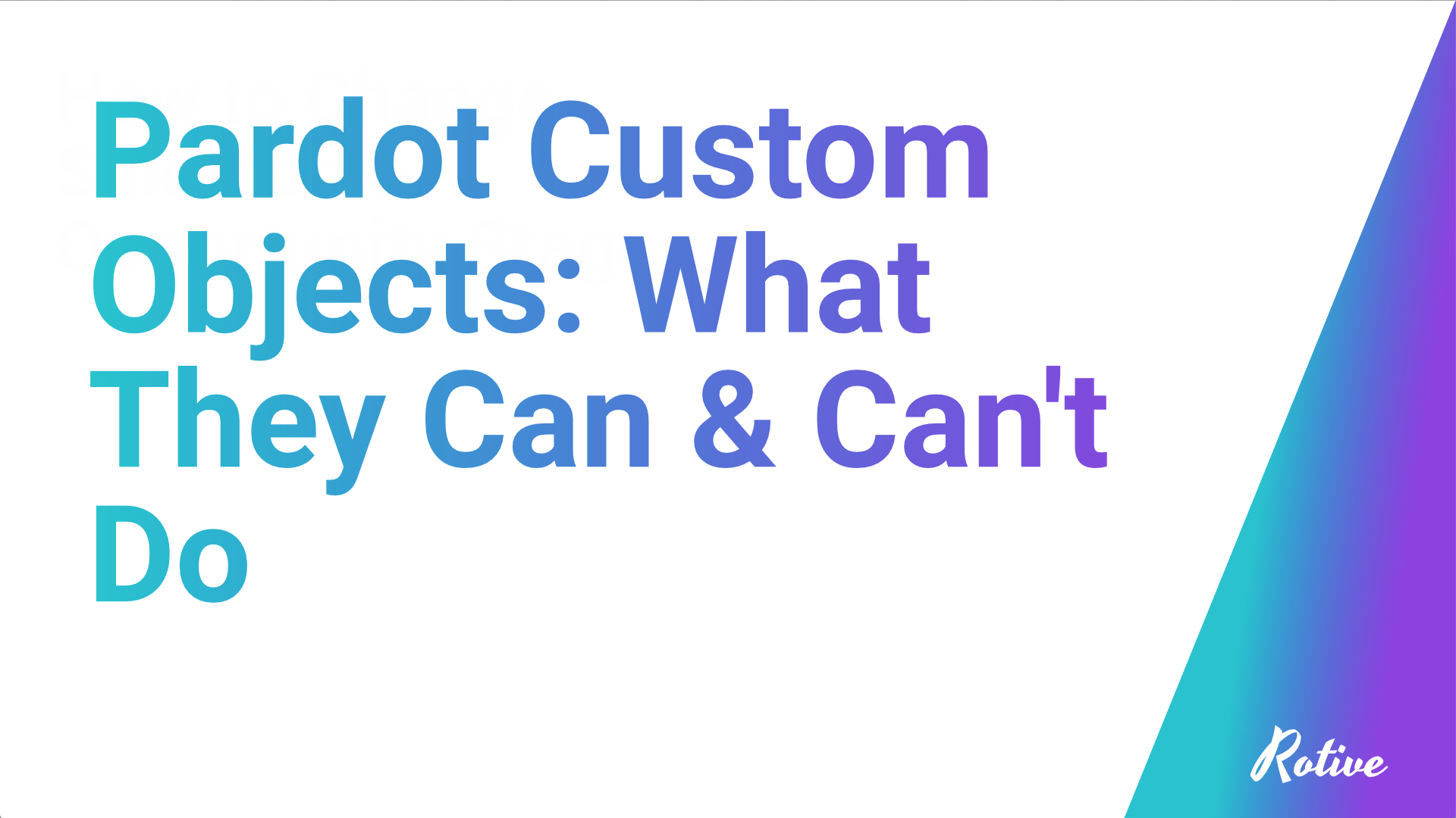 Pardot Custom Objects: What They Can & Can't Do