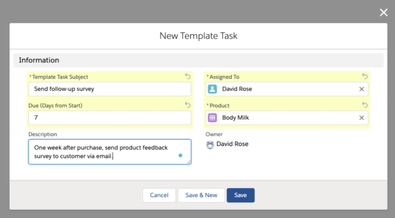 Create New Template Task